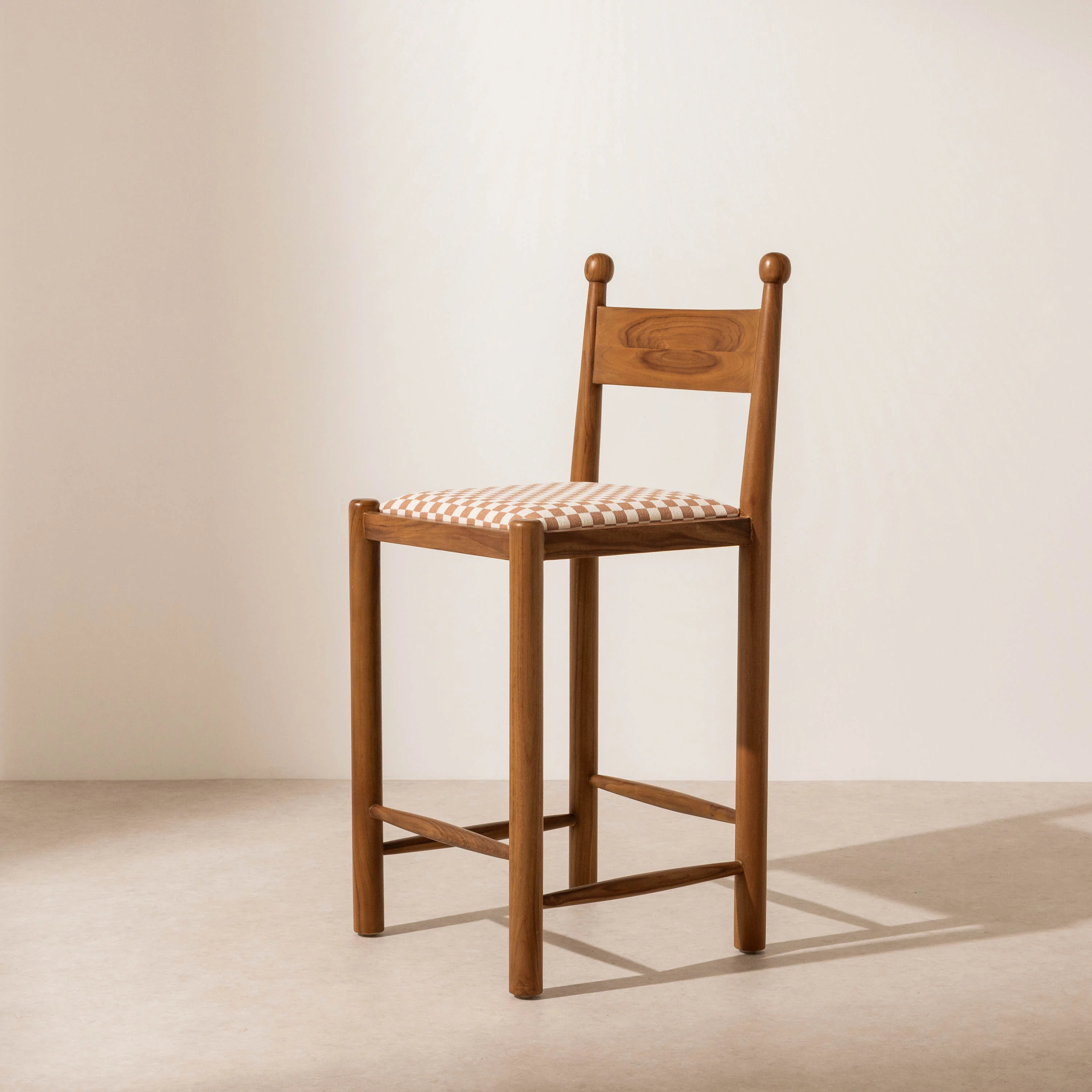 Finials Bar Stool with Upholstered Seat - Image 11