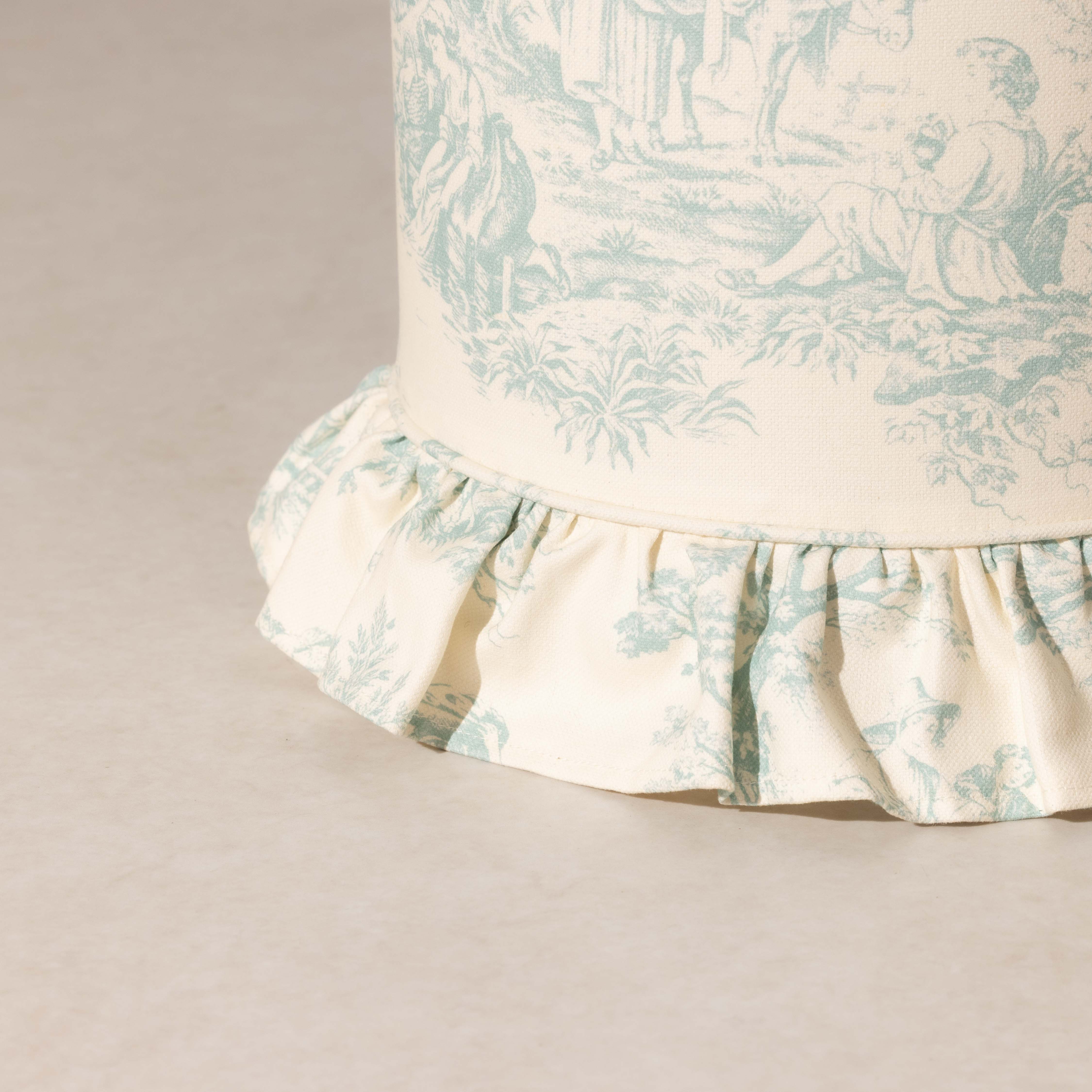 Frill Pouffe - Toile Du Jouy - Image 3