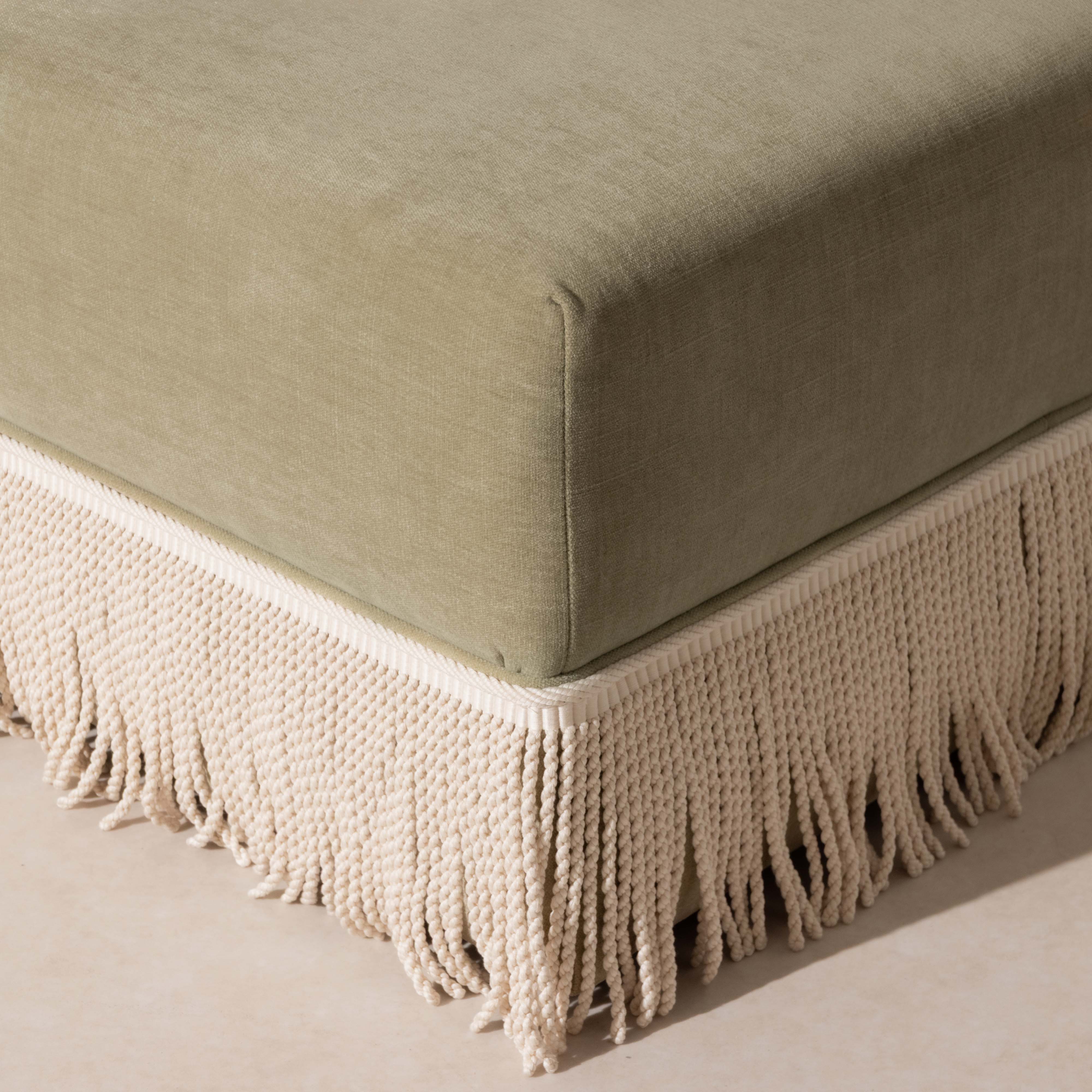 Fringed Ottoman - Eucalyptus - Image 2