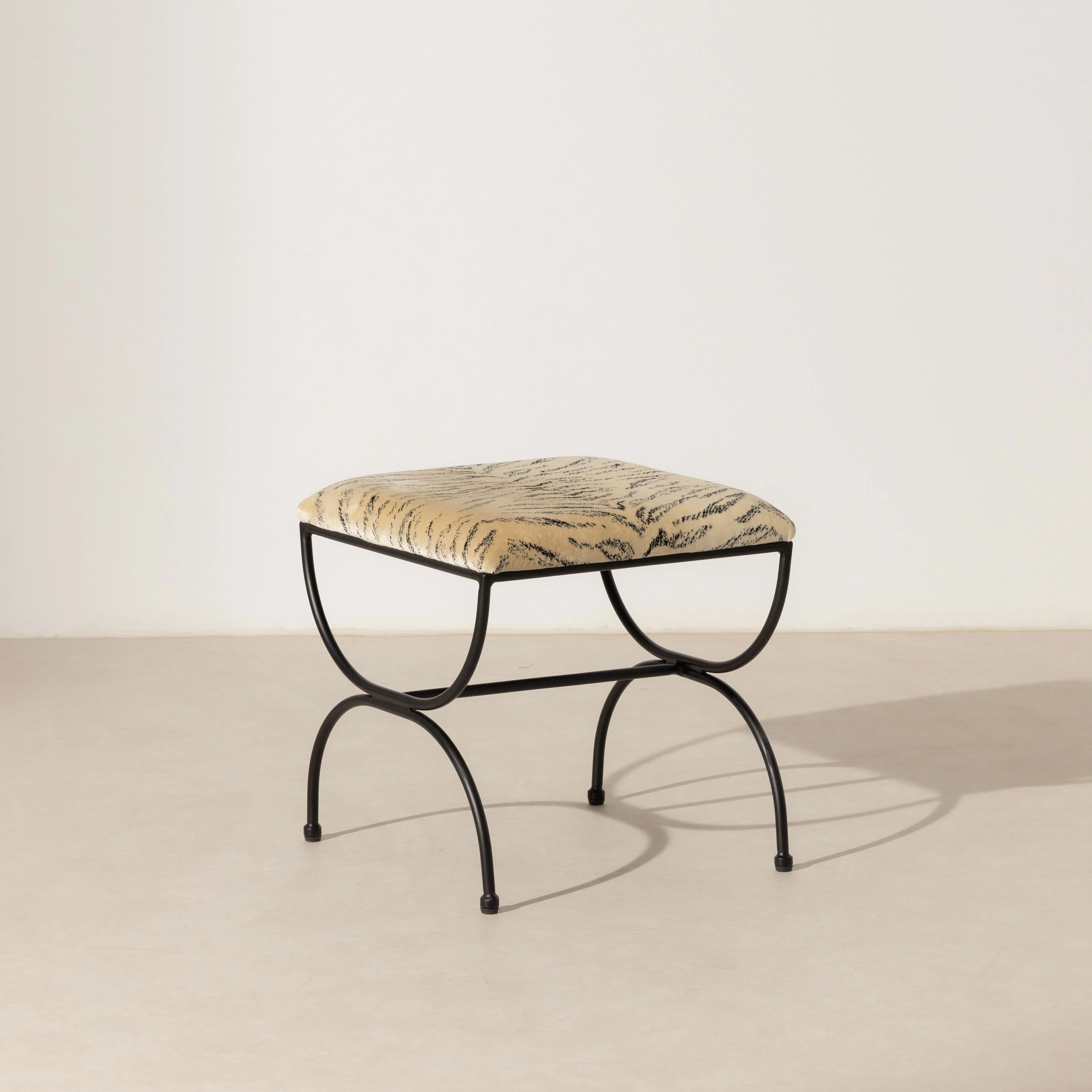 Metal & Tiger Low Stool