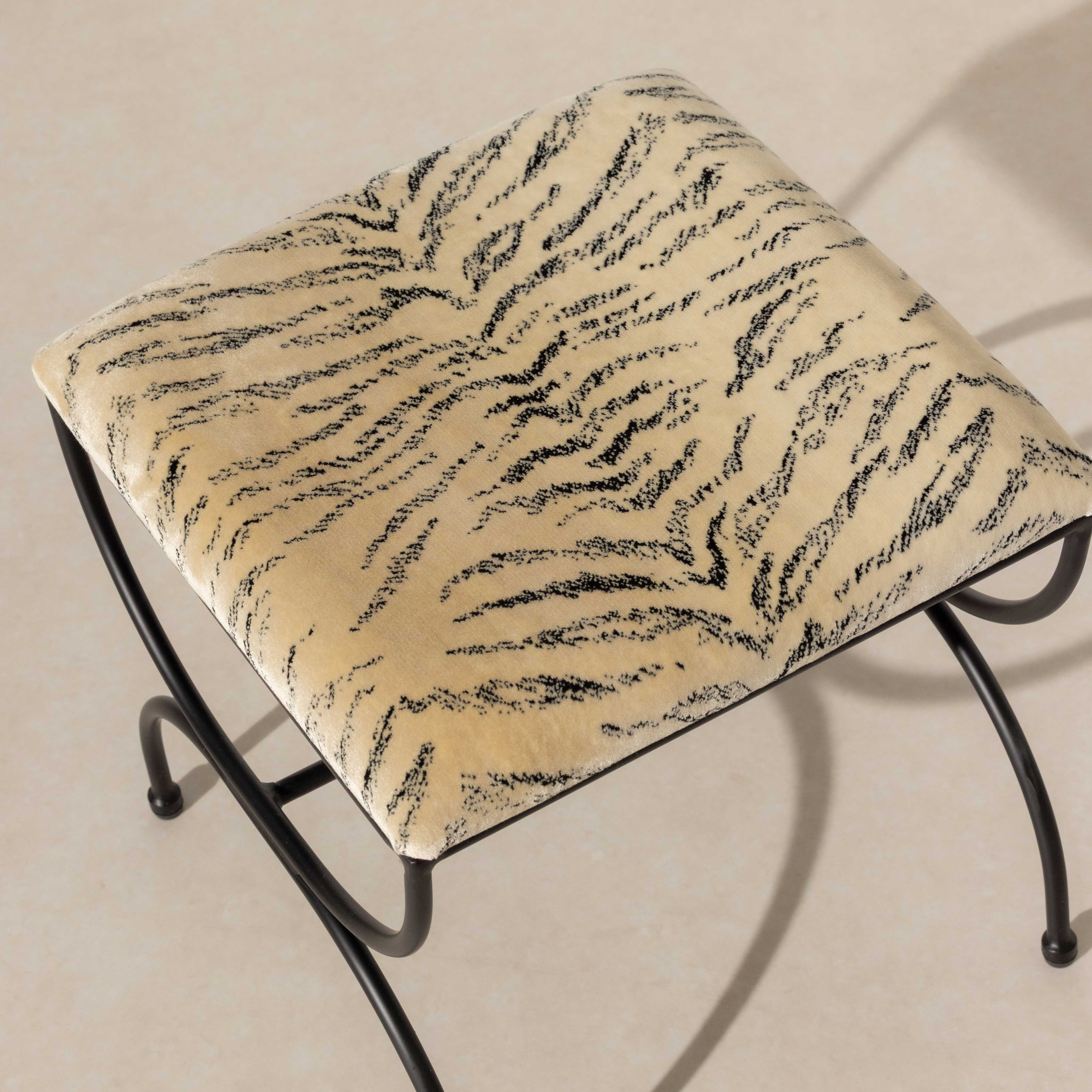Metal & Tiger Low Stool - Image 2