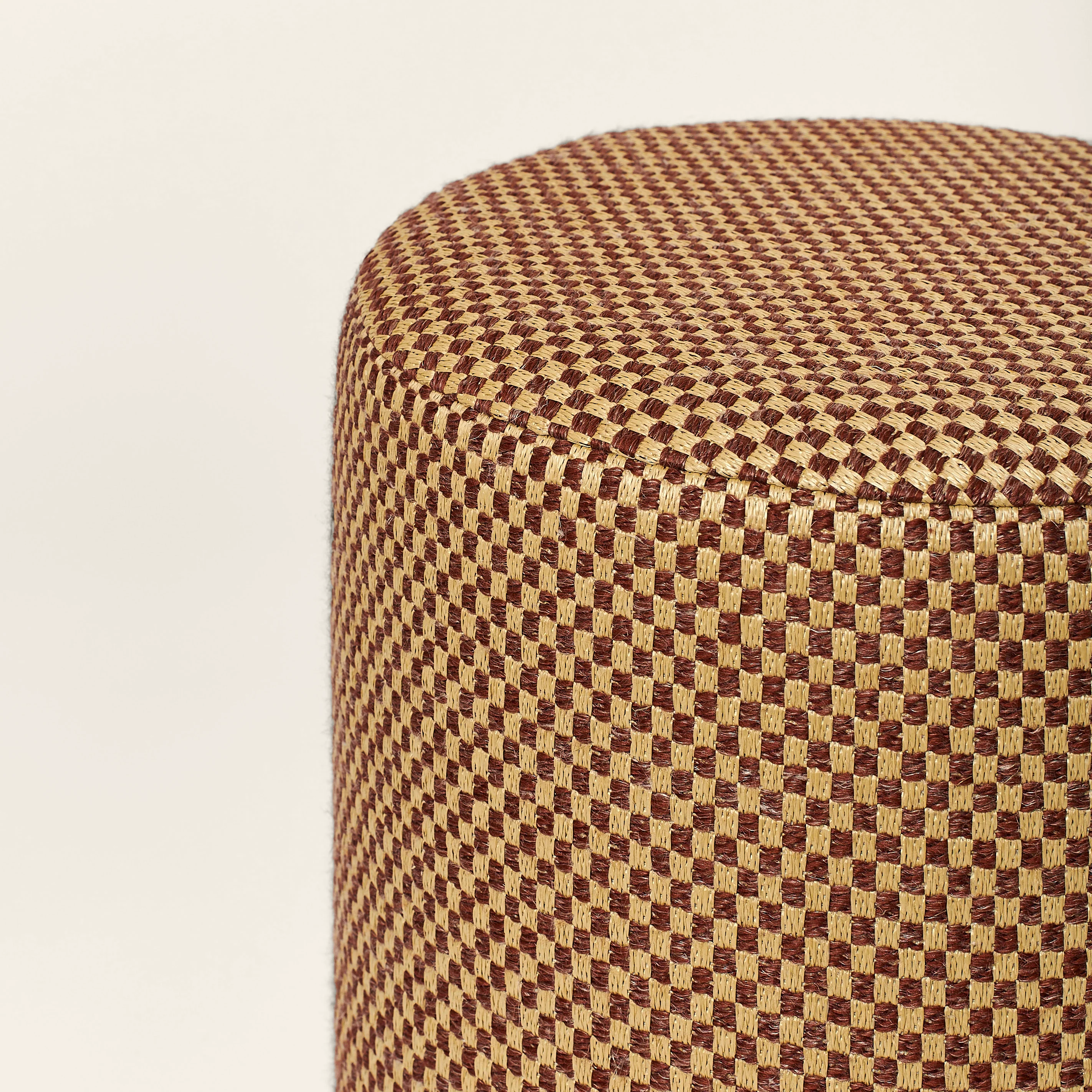 Pouffe with Ball Feet, Checkerboard - Image 4