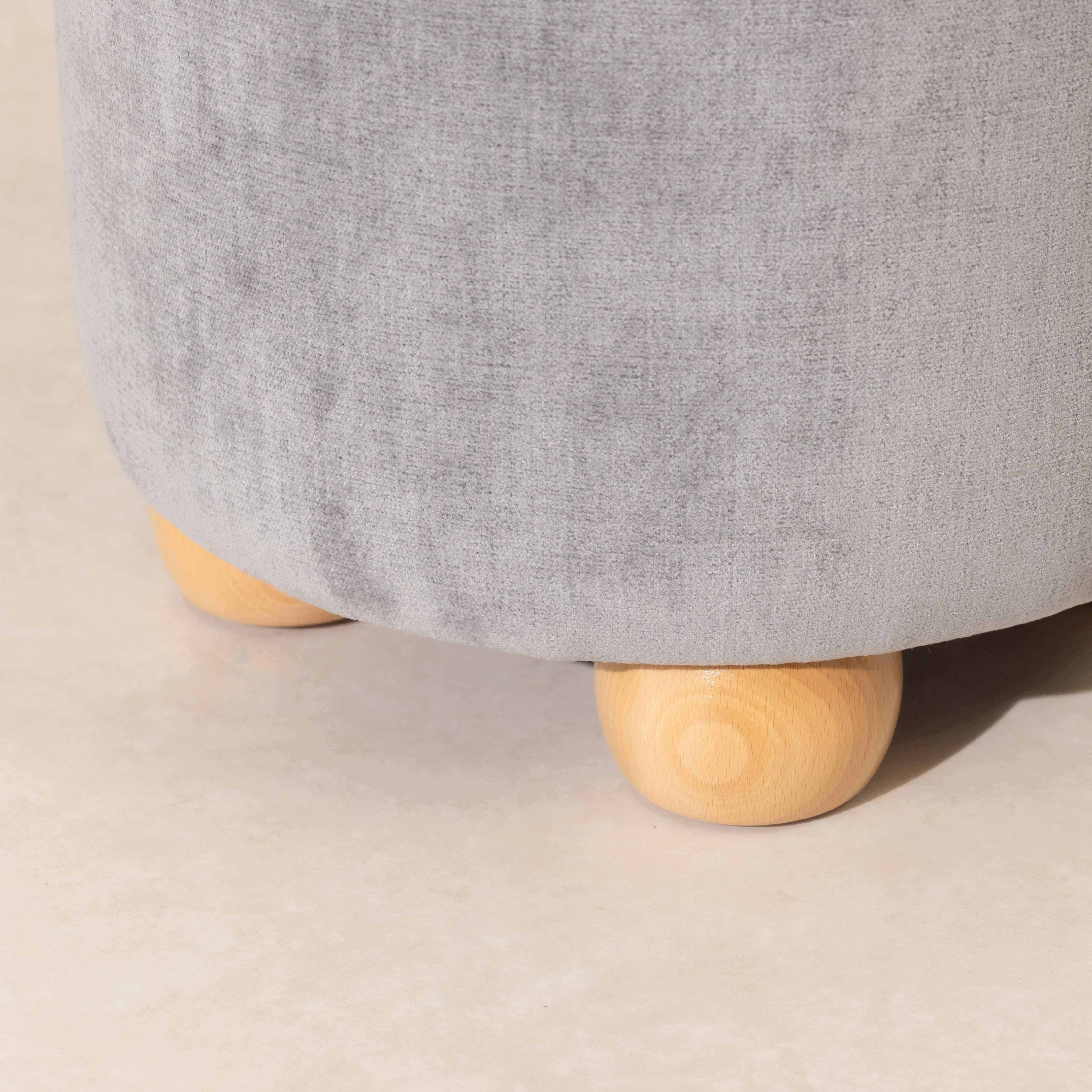 Pouffe with Ball Feet - Cornflour - Image 2