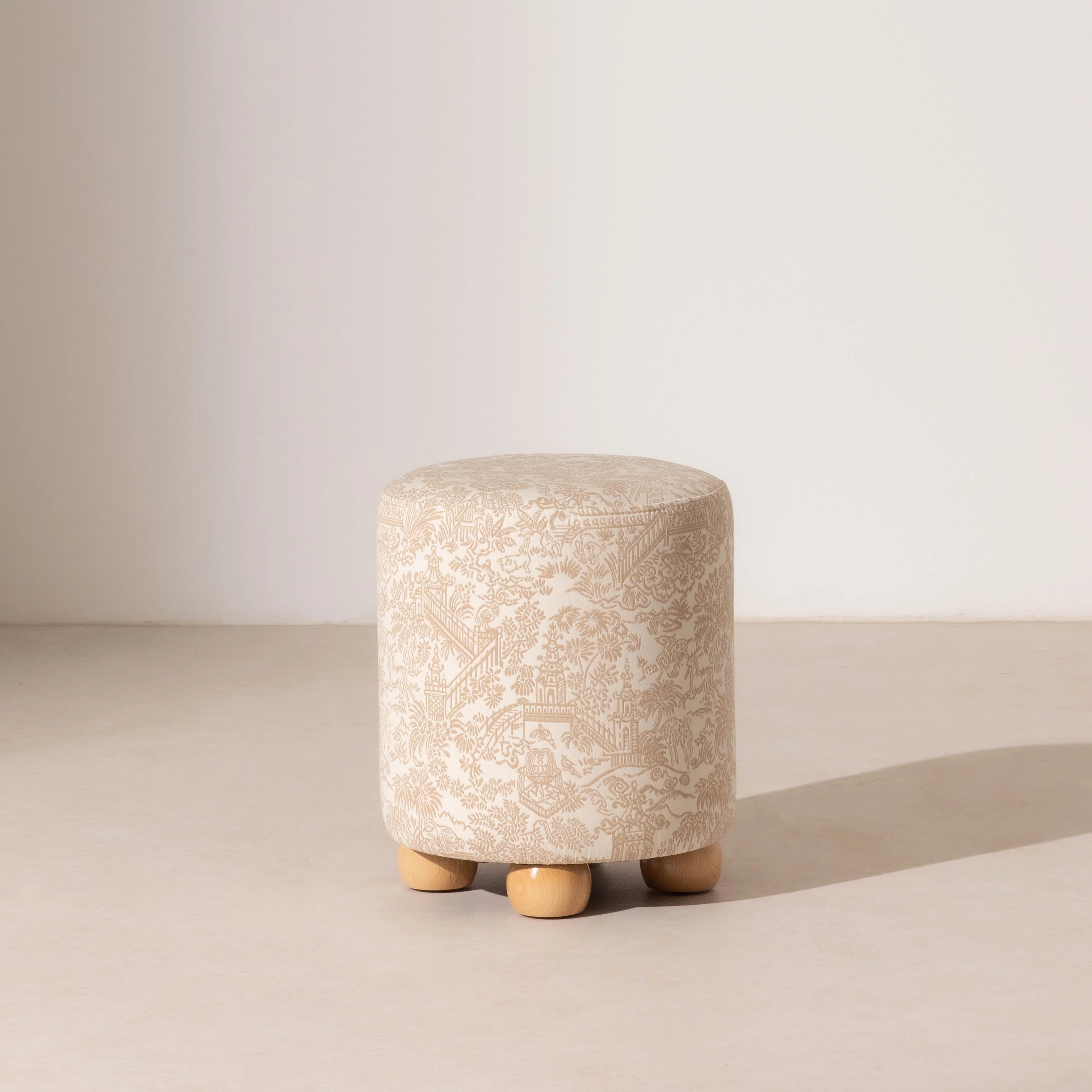 Pouffe with Ball Feet - Les Pagodes
