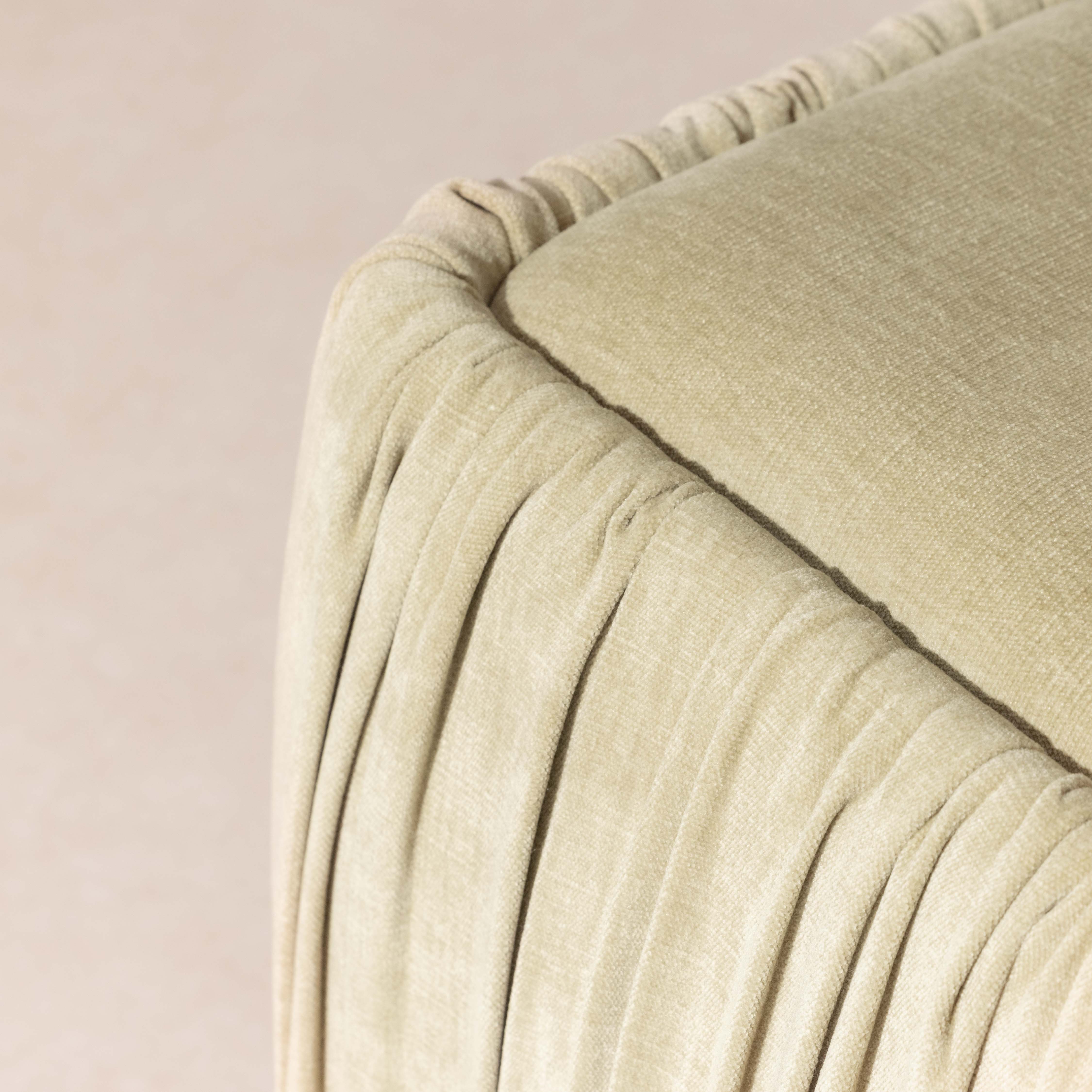 Ruched Velvet Pouffe - Eucalyptus - Image 2