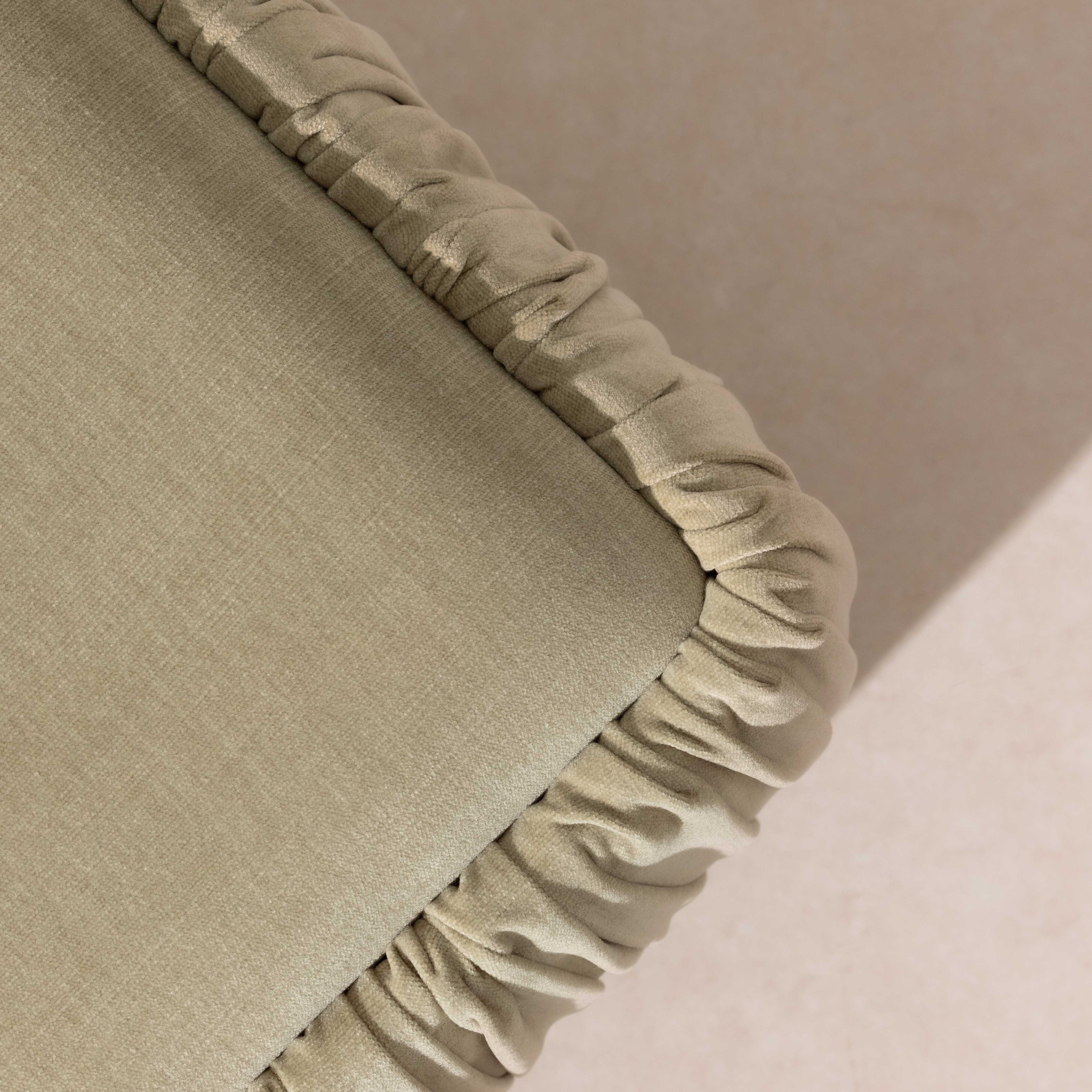 Ruched Velvet Pouffe - Eucalyptus - Image 3