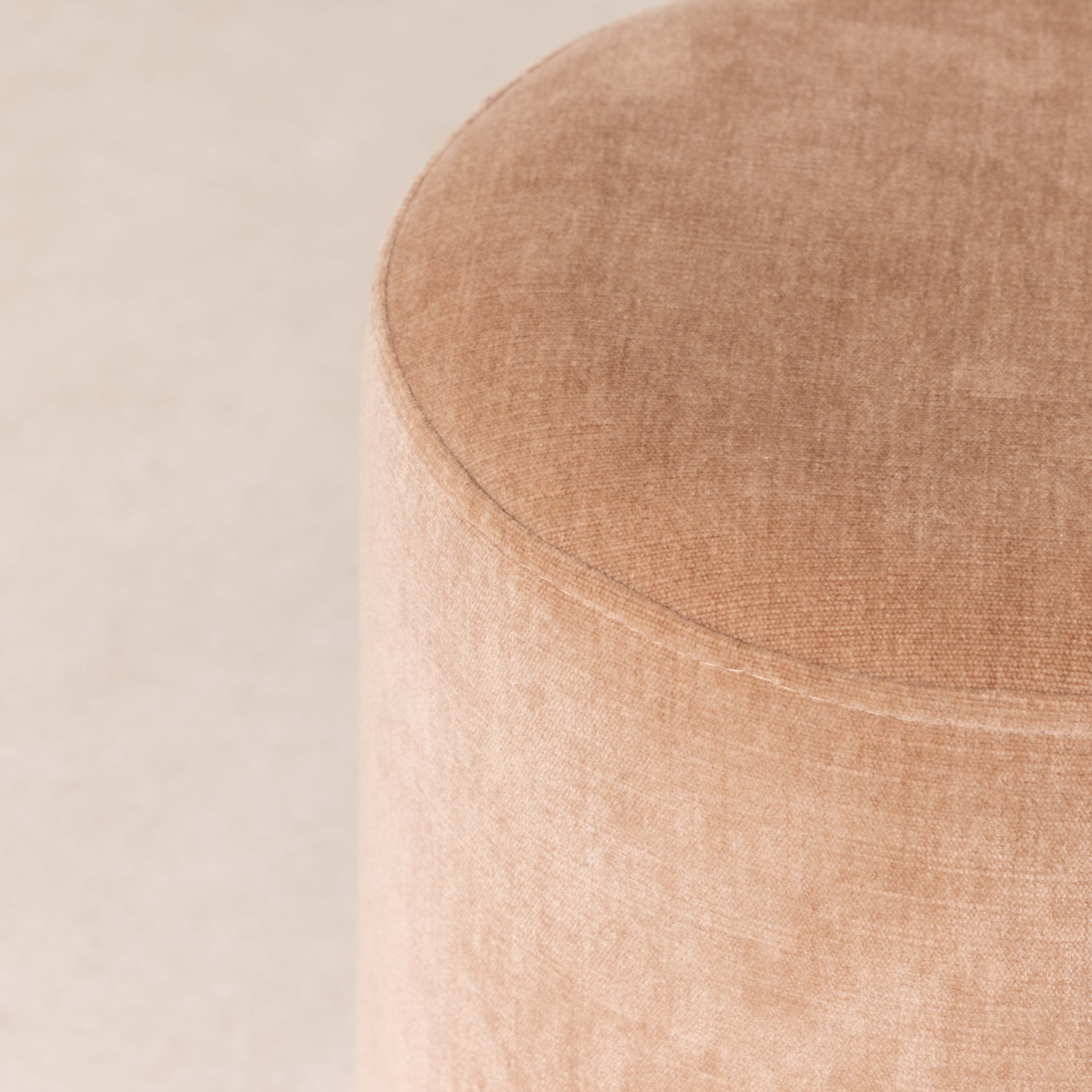 Velvet Pouffe with Fringe - Powder - Image 3